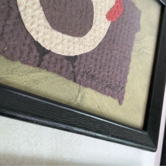 NANCY BASKET Cherokee Native American Fiber Art 3 Framed Duck Scarecrow Chicken - Picture 11 of 11